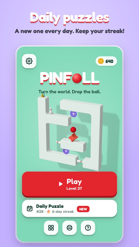 Home screen with the daily puzzle