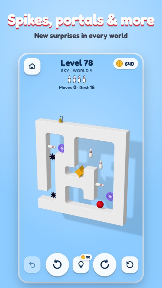 A level with spikes, portals and a star block